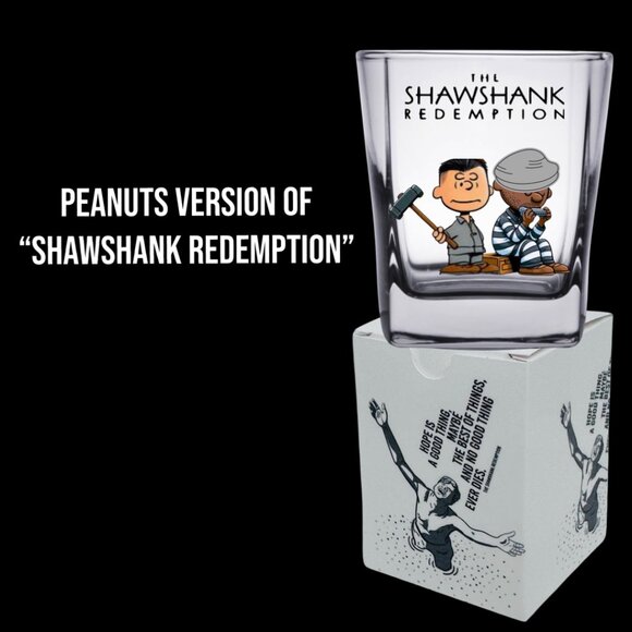 PEANUTS/80's and 90's Movies Mashup SHOT GLASS/ Gift Box, UNIQUE GIFT - Picture 10 of 15